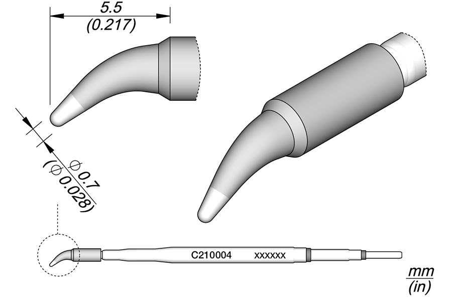 JBC Tools C210004, Conical Bent Ø 0.7 MTESolutions