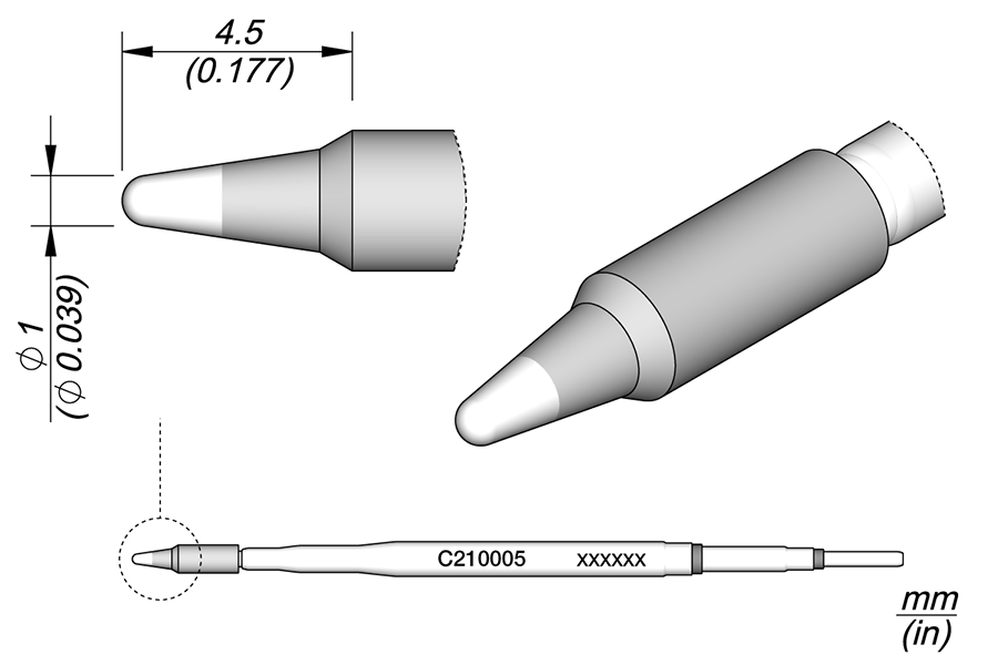 JBC Tools C210005, Cartridge Conical Ø 1 MTESolutions
