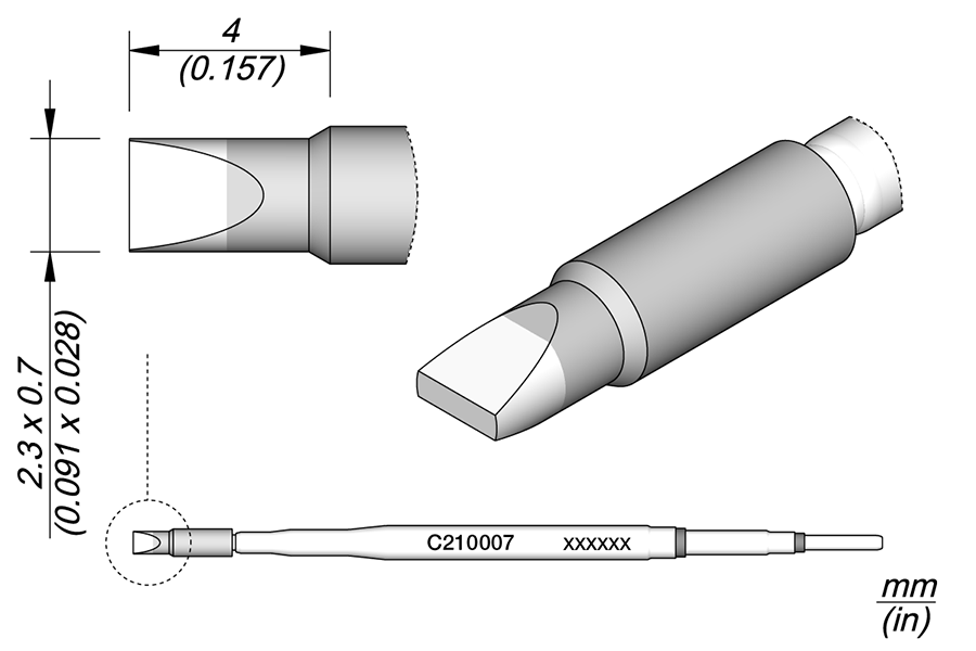 JBC Tools C210007, Cartridge Chisel 2.3 x 0.7 MTESolutions