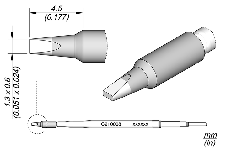 JBC Tools C210008, Cartridge Chisel 1.3 x 0.6 MTESolutions