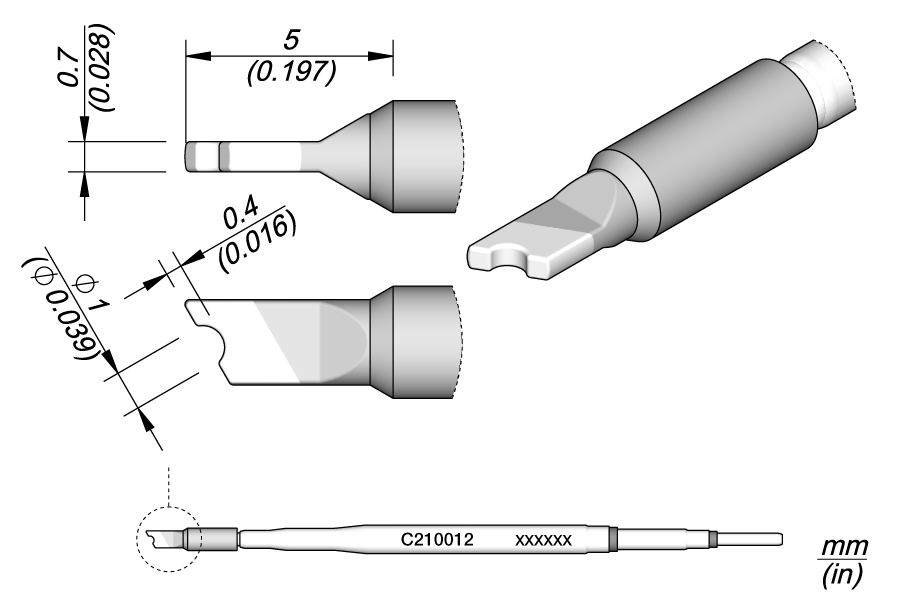 JBC Tools C210012, Special Ø 1 Round Connector Cartridge