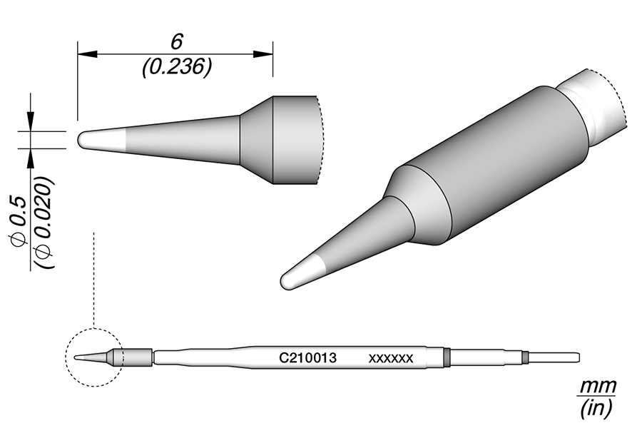 JBC Tools C210013, Cartridge Conical Ø 0.5 MTESolutions