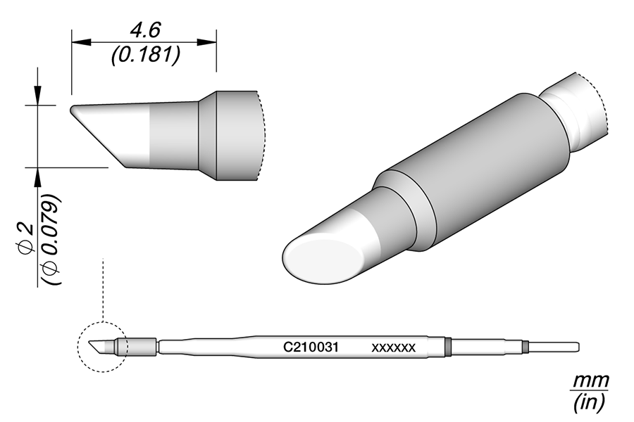 JBC Tools C210031, Cartridge Bevel Ø 2 MTESolutions