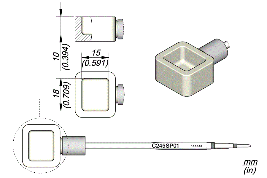 JBC Tools C245 - SP01, Solder Pot Cartridge 15 X 18 MTESolutions