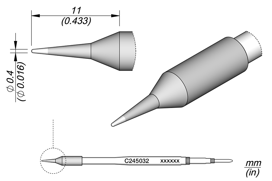 JBC Tools C245032, Cartridge Conical Ø 0.4 MTESolutions