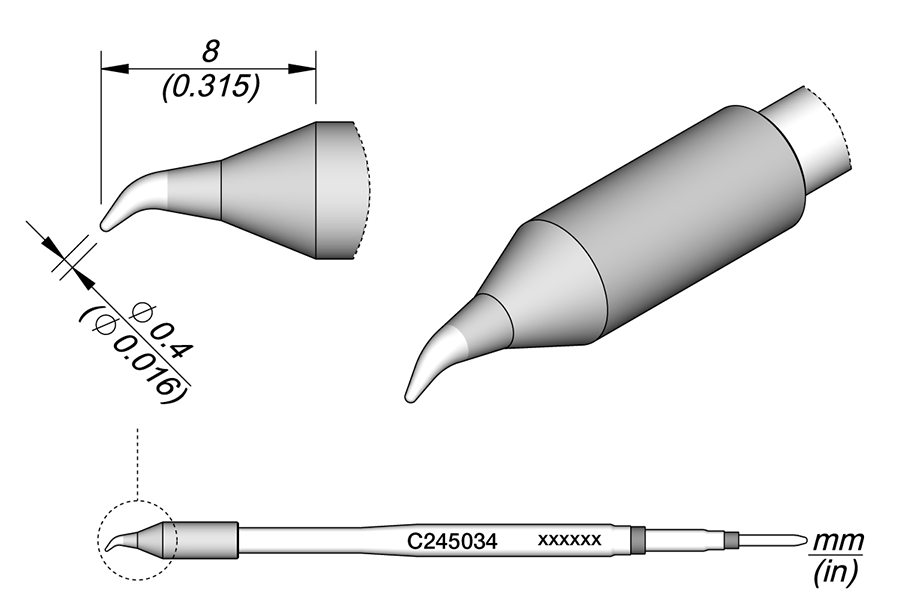 JBC Tools C245034, Conical Bent Ø 0.4 S1 MTESolutions
