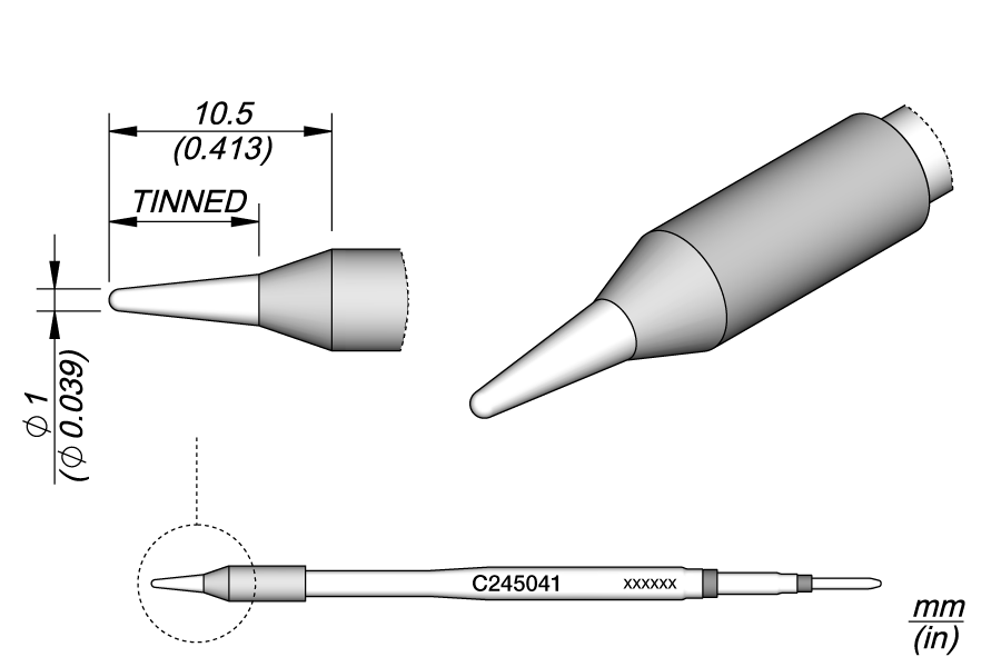 JBC Tools C245041, Cartridge Conical Ø 1 S2 MTESolutions