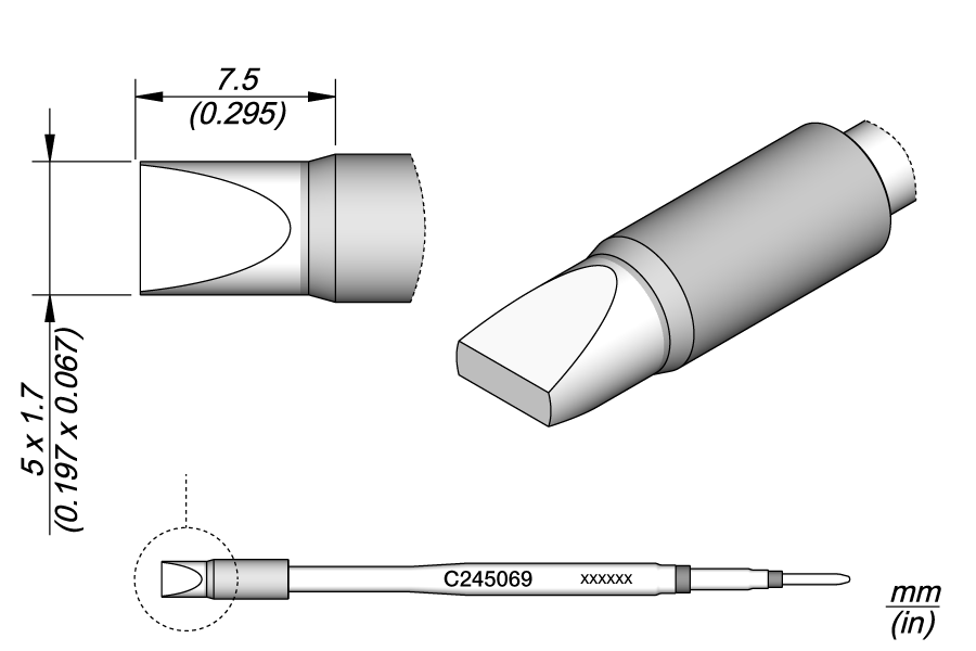 JBC Tools C245069, Special Chisel 5 x 1.7 HT MTESolutions