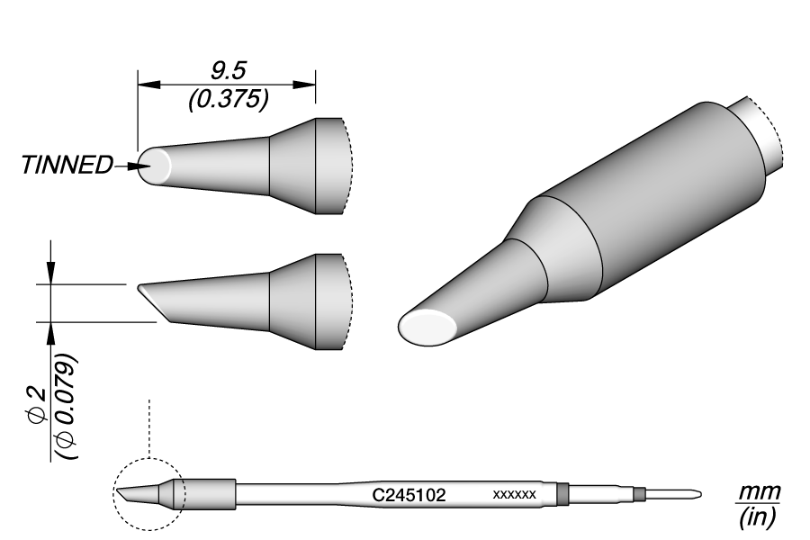 JBC Tools C245102, Cartridge Bevel Ø 2 MTESolutions