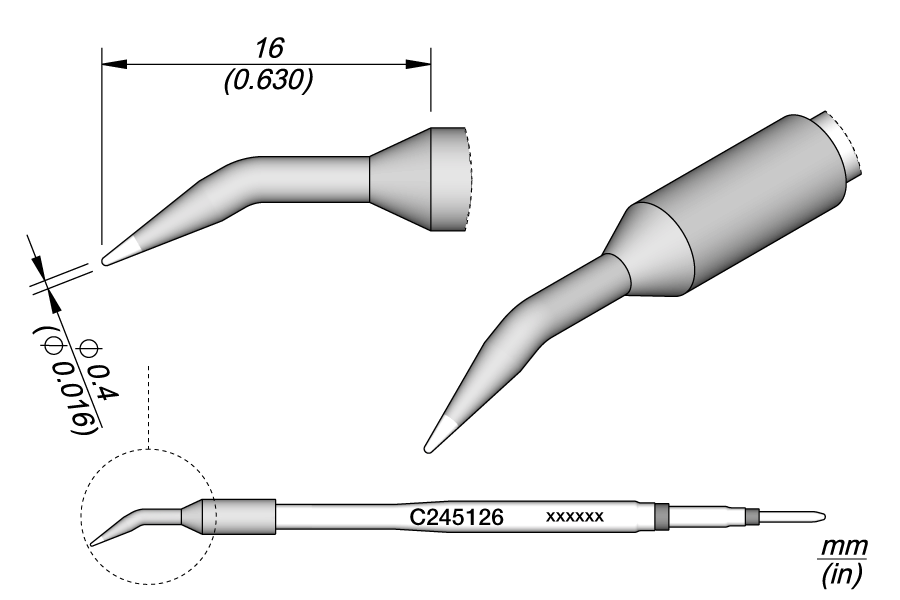 JBC Tools C245126, Conical Bent Ø 0.4 S3 MTESolutions