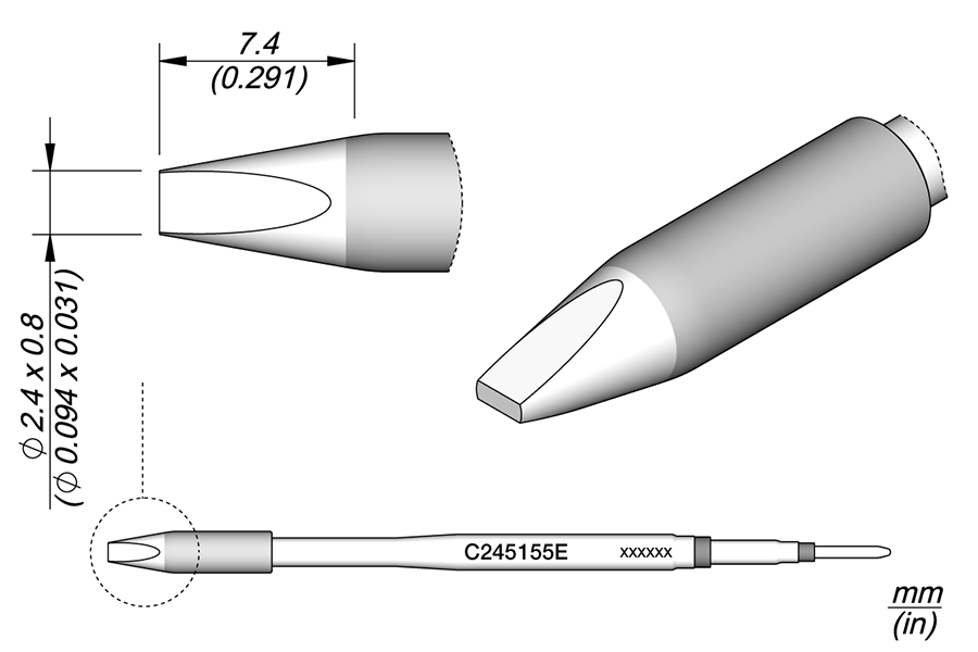 JBC Tools C245155E, Cartridge Chisel 2.4 x 0.8 MTESolutions