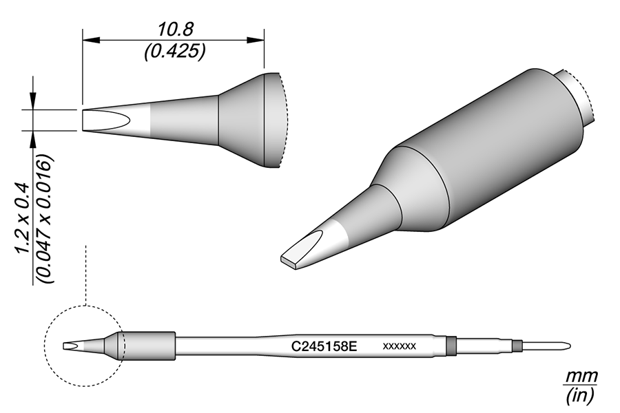 JBC Tools C245158E, Cartridge Chisel 1.2 x 0.4 MTESolutions
