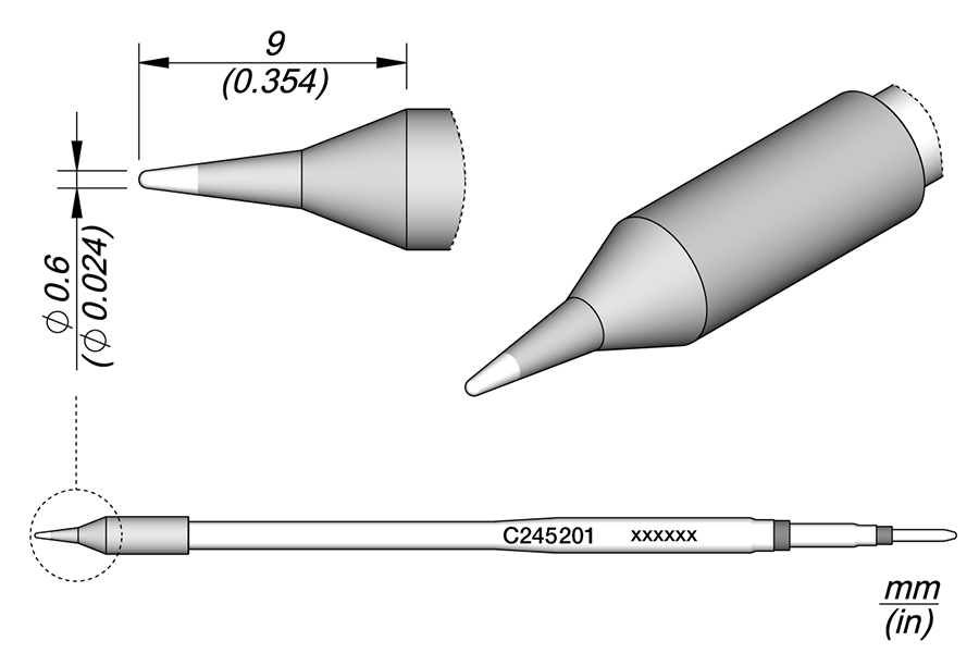JBC Tools C245201, Cartridge Conical Ø 0.6 L MTESolutions