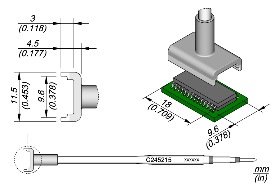 JBC Tools C245215, Dual In Line 9.6 x 18 MTESolutions
