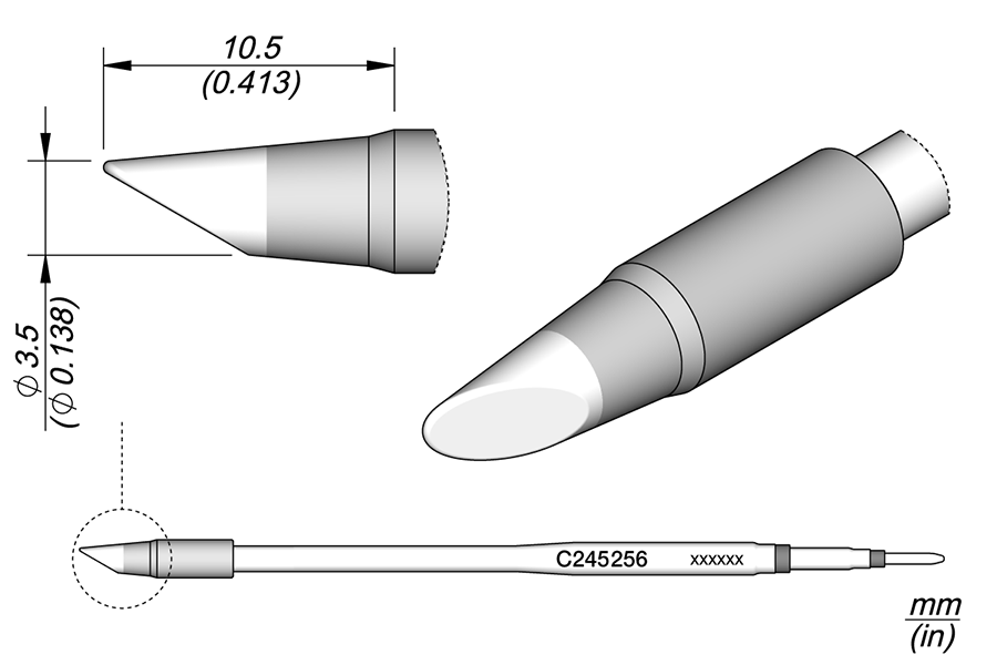 JBC Tools C245256, Cartridge Bevel Ø 3.5 HT L MTESolutions
