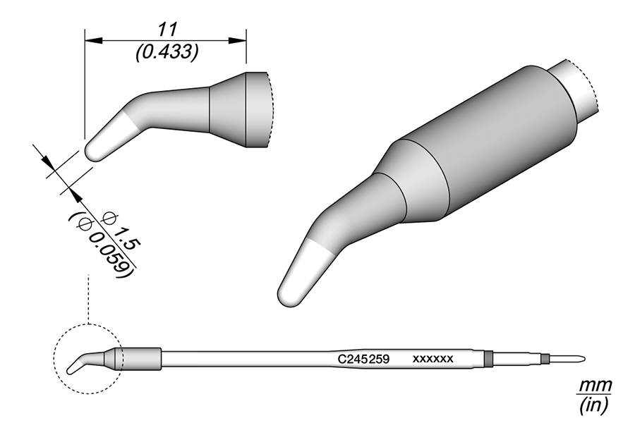 JBC Tools C245259, Conical Bent Ø 1.5 MTESolutions