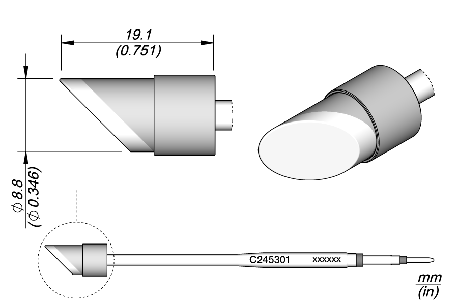JBC Tools C245301, Cartridge Bevel Ø 8.8 MTESolutions