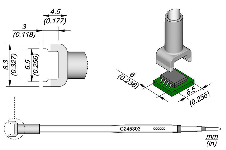 JBC Tools C245303, Dual In Line 6.5 x 6 MTESolutions