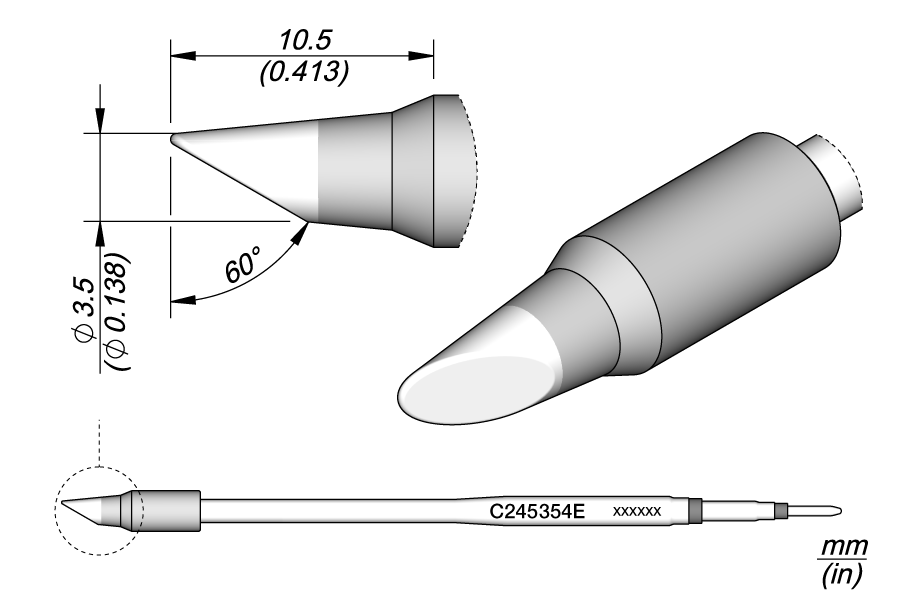 JBC Tools C245354E, Cartridge Bevel Ø 3.5 L MTESolutions