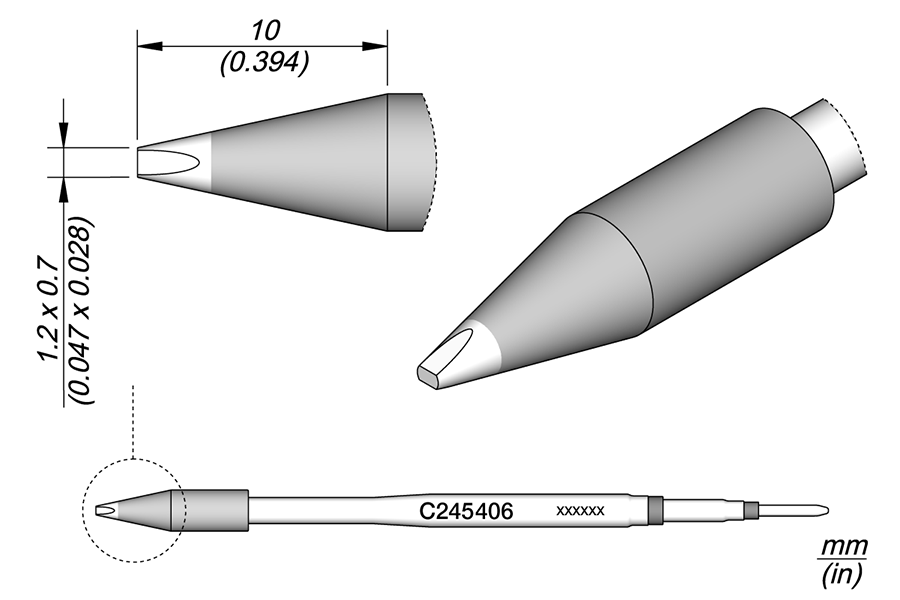 JBC Tools C245406, Cartridge Chisel 1.2 x 0.7 HT MTESolutions