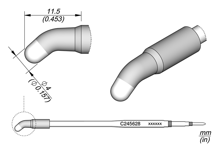 JBC Tools C245628, Conical Bent Ø 4 HT MTESolutions