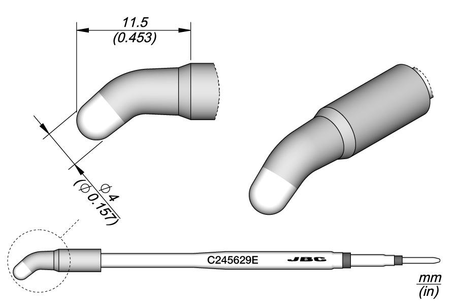 JBC Tools C245629E, Conical Bent Ø 4 MTESolutions