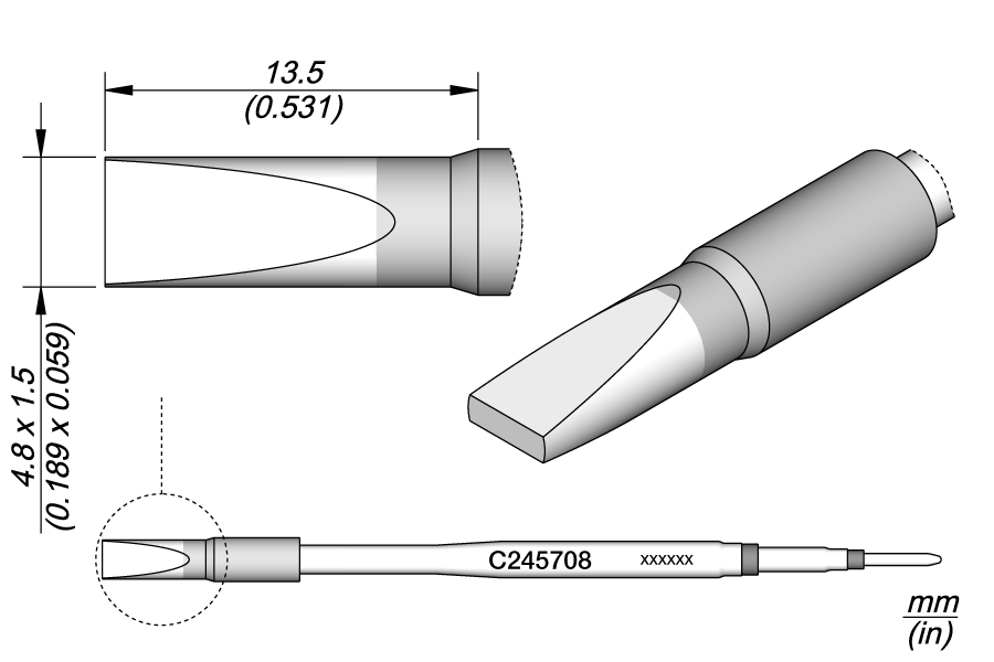 JBC Tools C245708, Cartridge Chisel 4.8 x 1.5 HT S2 MTESolutions