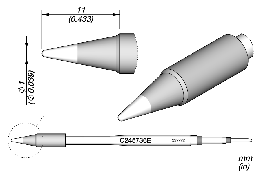 JBC Tools C245736E, Cartridge Conical Ø 1 S1 MTESolutions