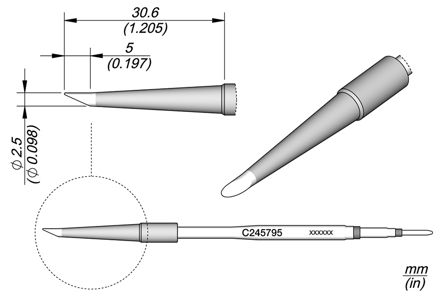 JBC Tools C245795, Cartridge Bevel Ø 2.5 MTESolutions