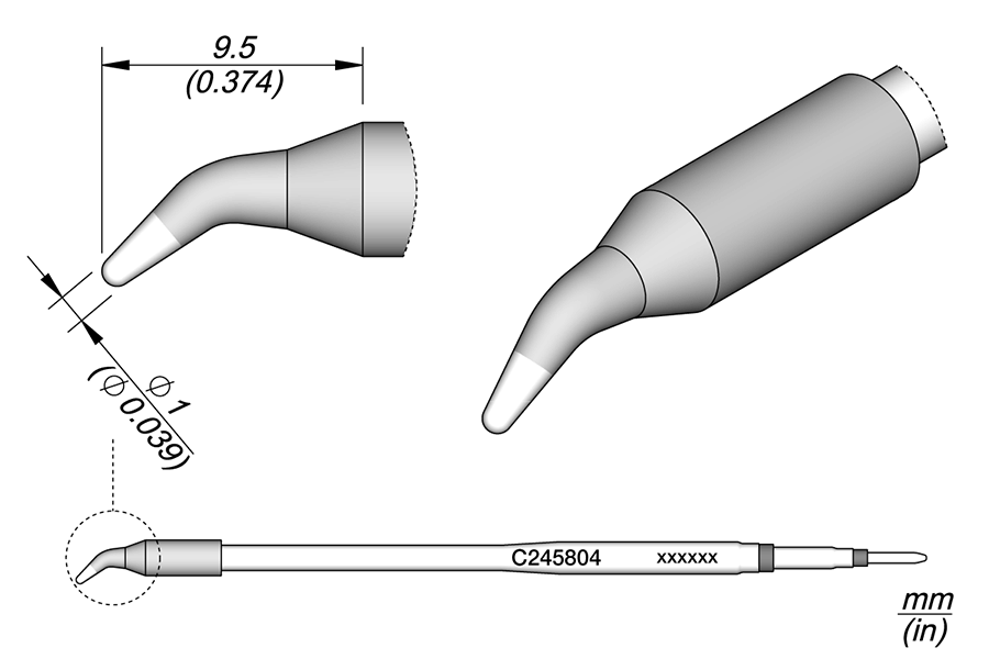 JBC Tools C245804, Conical Bent Ø 1.0 L MTESolutions