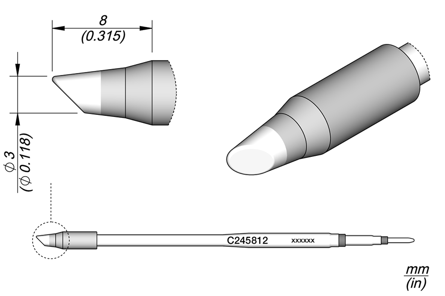 JBC Tools C245812, Cartridge Bevel Ø 3 L MTESolutions