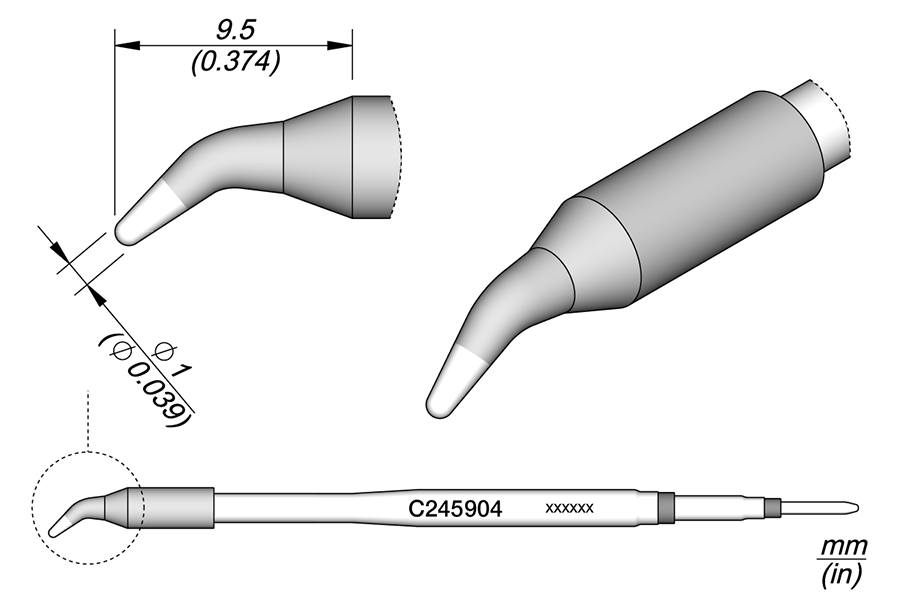 JBC Tools C245904, Conical Bent Ø 1 MTESolutions