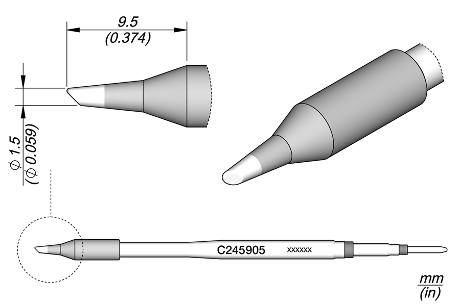 JBC Tools C245905, Cartridge Bevel Ø 1.5 MTESolutions