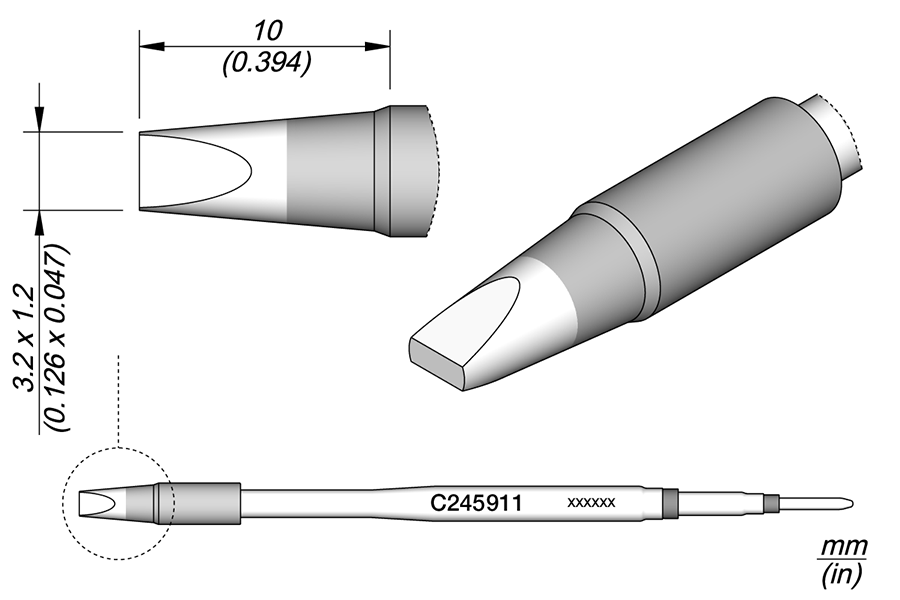 JBC Tools C245911, Cartridge Chisel 3.2 x 1.2 MTESolutions