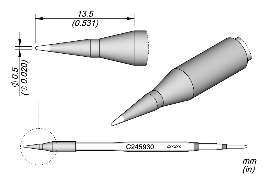 JBC Tools C245930, Cartridge Conical Ø 0.5 S2 MTESolutions