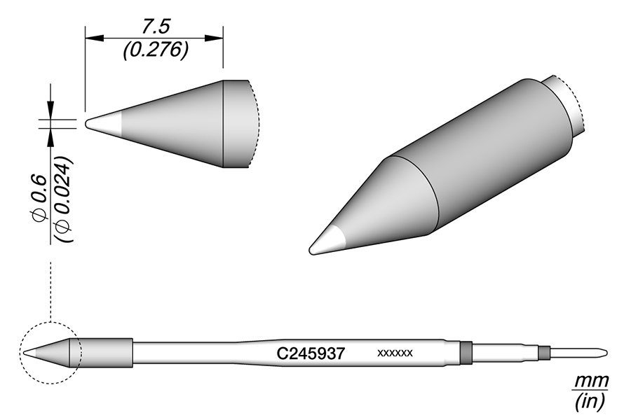 JBC Tools C245937, Cartridge Conical Ø 0.6 HT MTESolutions