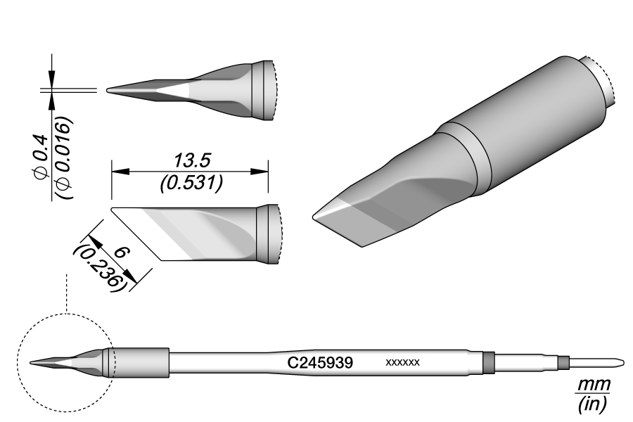 JBC Tools C245939, Cartridge Knife 6.0 x 0.4 MTESolutions