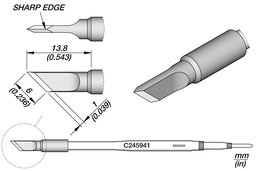 JBC Tools C245941, Cartridge Knife 6.0 x 0.1 S1 MTESolutions