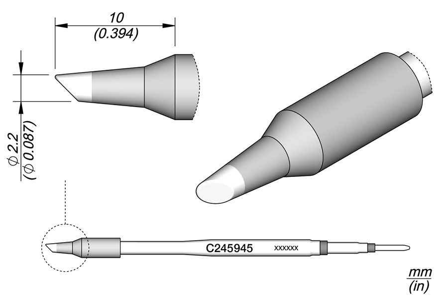 JBC Tools C245945, Cartridge Bevel Ø 2.2 MTESolutions