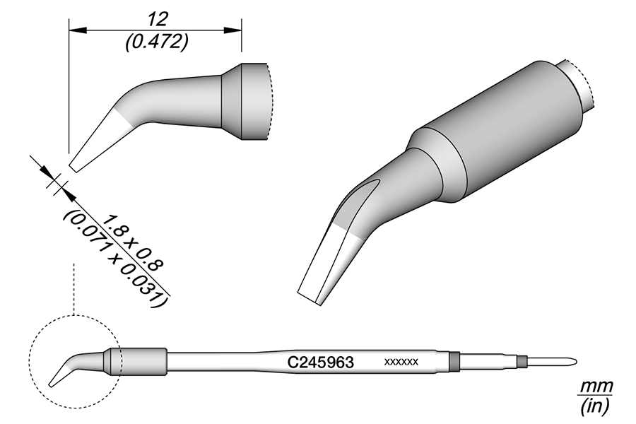 JBC Tools C245963, Chisel Bent 1.8 x 0.8 MTESolutions