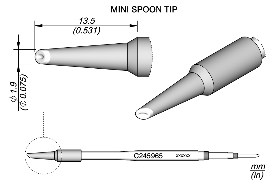 JBC Tools C245965, Cartridge Mini Spoon Ø 1.9