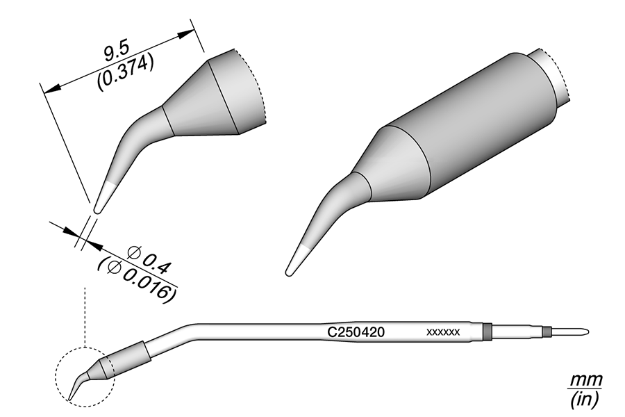 JBC Tools C250420, Conical Bent Ø 0.4 for AL250 & AP250 MTESolutions
