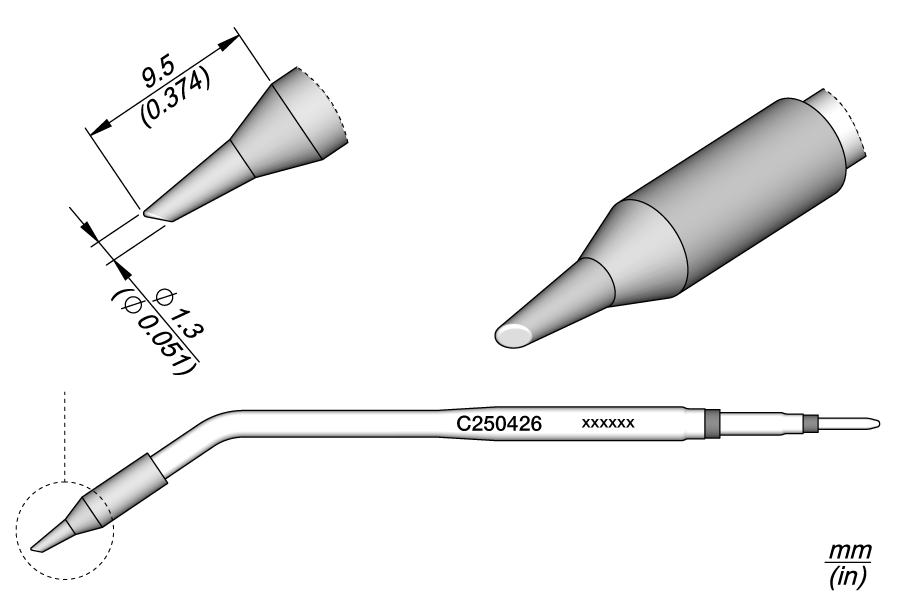 JBC Tools C250426, Cartridge Bevel Ø 1.3 for AL250 & AP250 MTESolutions