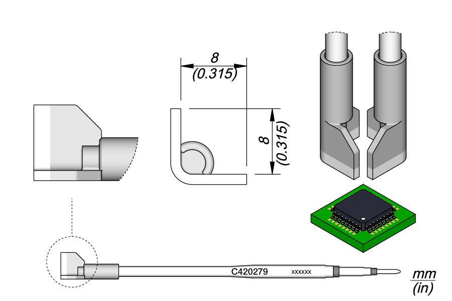 JBC Tools C420279, Cartridge QFP 8.0 MTESolutions