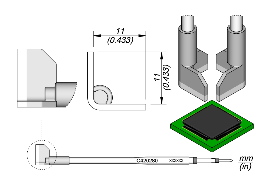 JBC Tools C420280, Cartridge QFP 11 MTESolutions