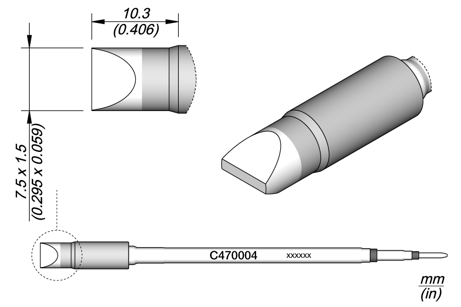 JBC Tools C470004, Cartridge Chisel 7.5 x 1.5 MTESolutions