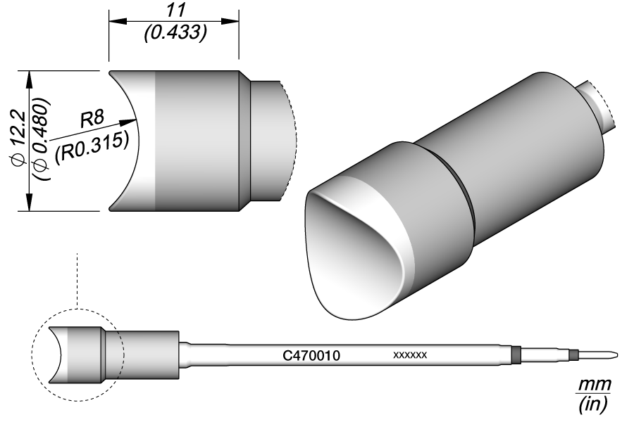JBC Tools C470010, Cartridge Round Connector R 8 MTESolutions