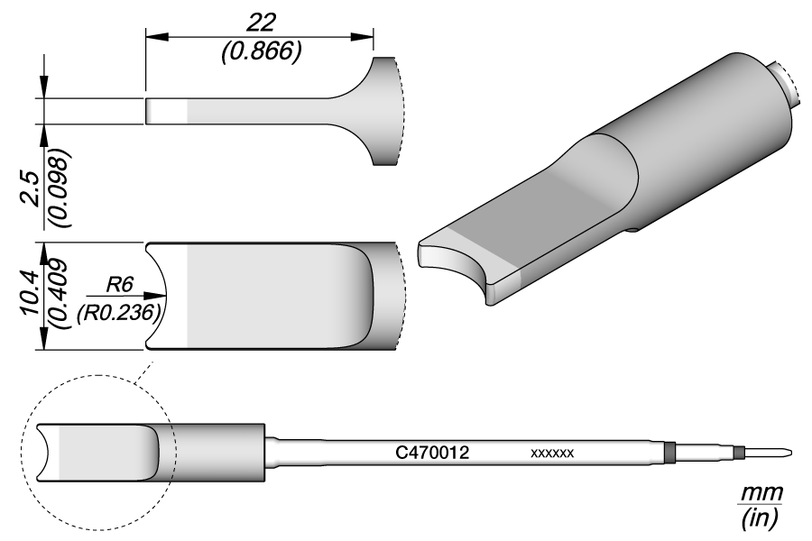 JBC Tools C470012, Cartridge Round Connector R6 (S1) MTESolutions
