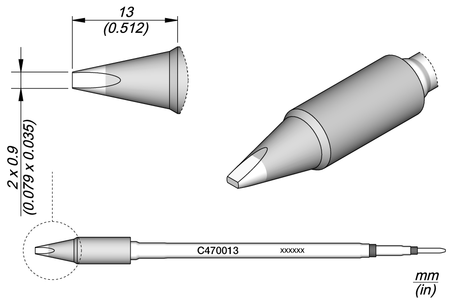 JBC Tools C470013, Cartridge Chisel 2 x 0.9 MTESolutions