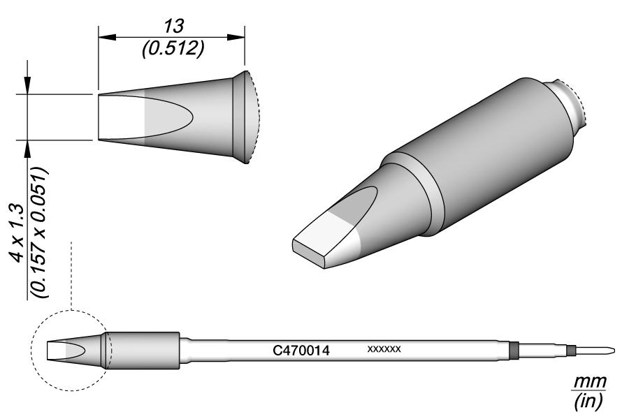JBC Tools C470014, Cartridge Chisel 4 x 1.3 S1 MTESolutions